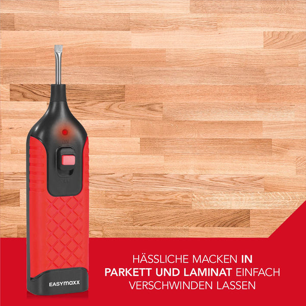 EASYmaxx Reparatur-Set Laminat & Parkett - 19-tlg. mit elektrischem Werkzeug zur schnellen Reparatur von Parkett- und Laminatschäden.