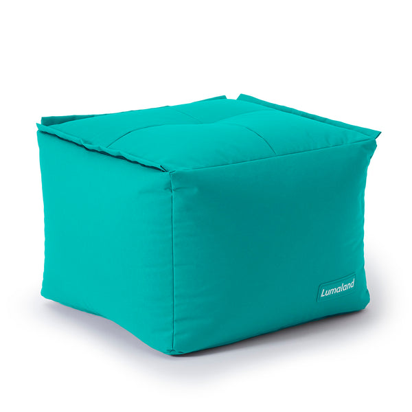 LUMALAND Sitzsack-Hocker - Kombinierbar mit Modularem System - 200 L - Türkis, vielseitig, mit abwischbarem Bezug und extrastarken Nähten.