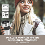 GOURMETmaxx Single-Kaffeemaschine mit Thermobecher - schwarz/Edelstahl