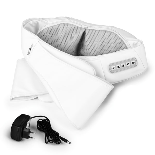 nah-vital® Shiatsu-Massagegerät - Knetmassage & Vibrationsmassage - 4 rotierende Massagebälle - weiß