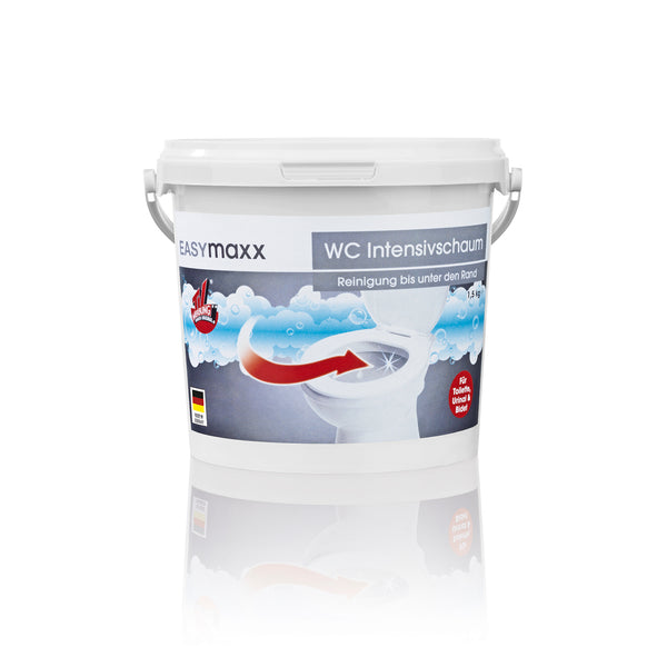 EASYmaxx WC Intensiv-Schaum selbstreinigender Kraftschaum für Toilette, Urinal und Bidet, Wasseraktiv, 1,5kg Pulver.