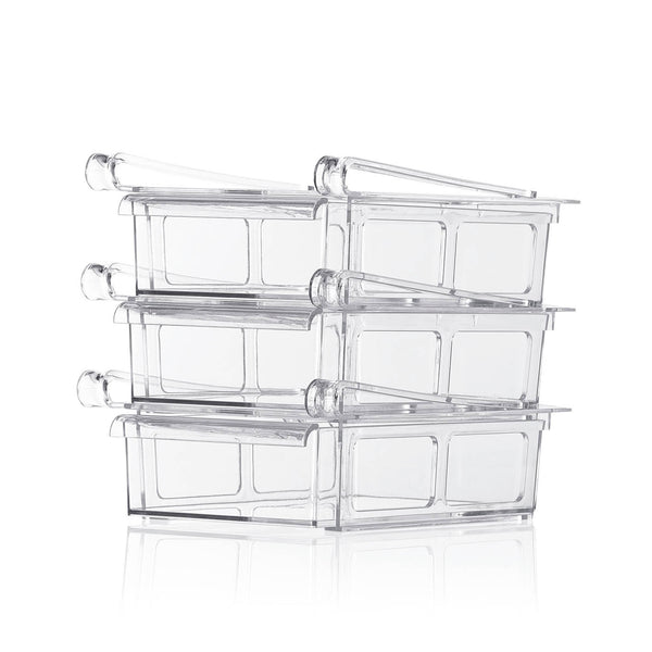 GOURMETmaxx Klemm-Schublade für Kühlschrank 3er-Set - transparent