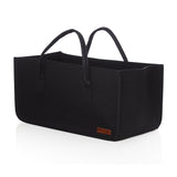 LUMALAND Kaminholztasche aus Filz mit Tragegriff - 50 x 25 x 25 cm - Schwarz