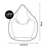 LUMALAND Luxury XL Sitzsack stylischer Beanbag - 120L Füllung - Braun