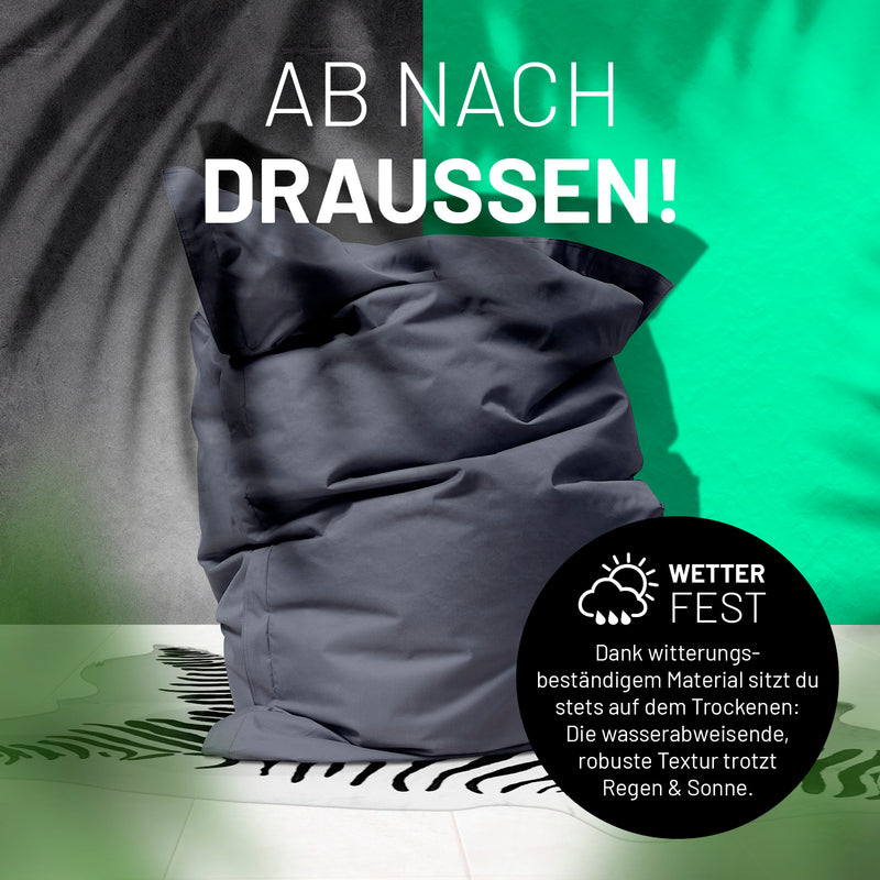 LUMALAND Sitzsack Classic XXL (380 L) - In- & outdoor - Stahlgrau