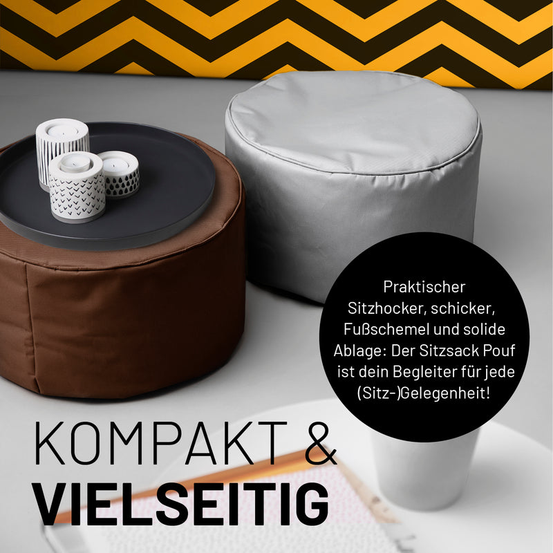 LUMALAND Sitzsack Pouf (50 L) - In- & outdoor - Braun