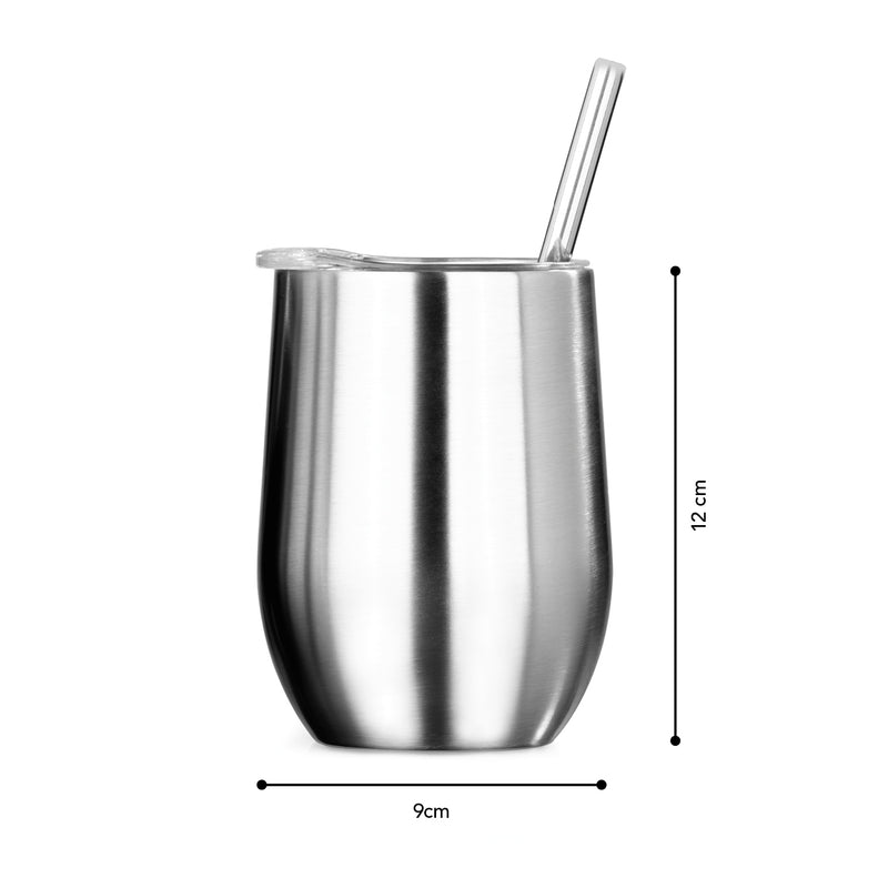 GOURMETmaxx Getränkebecher inkl. Trinkhalm - 2er-Set