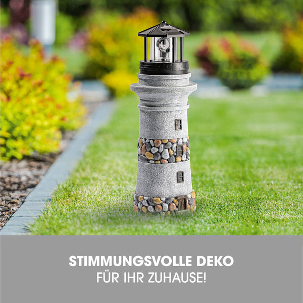 EASYmaxx Solar-Leuchte Leuchtturm - Stein-Optik mit LED-Beleuchtung, Dämmerungssensor und kabellosem, solarbetriebenem Design.