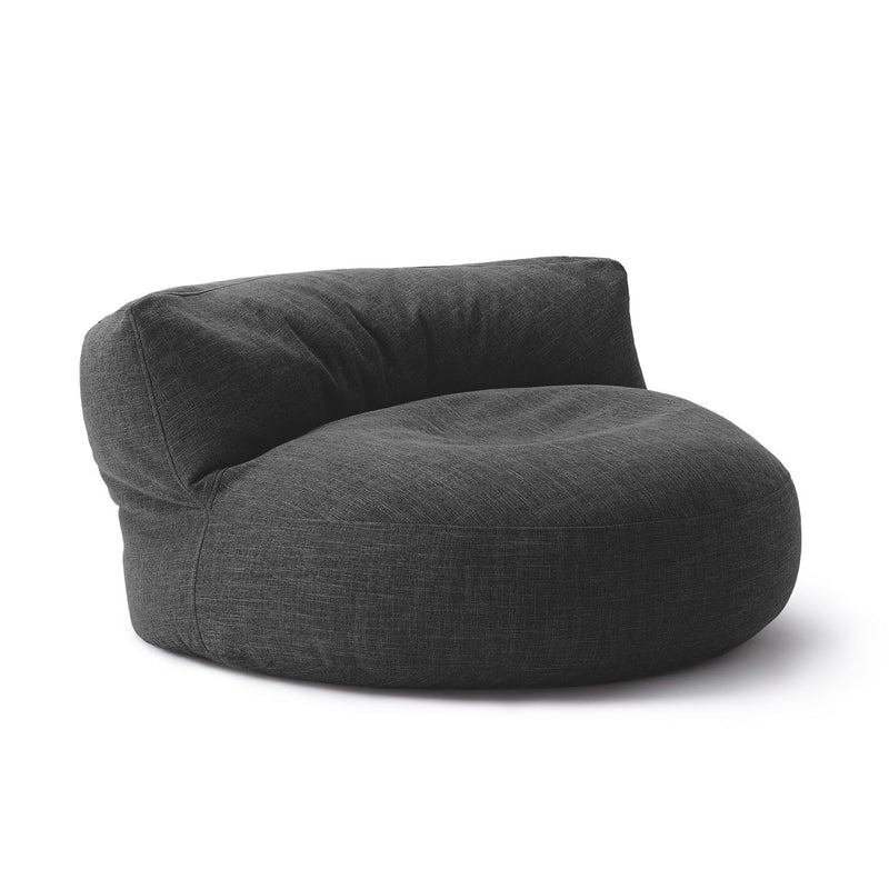 LUMALAND Interior Line Sitzsack-Lounge - Rundes Sitzsack-Sofa - 320l Füllung, 90 x 50 cm - Dunkelgrau