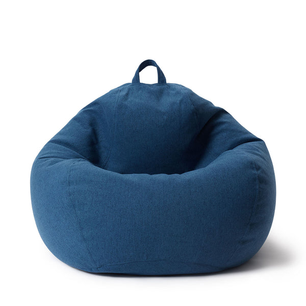 LUMALAND Comfort Line XL Sitzsack Dunkelblau, 90x110x50 cm, Bodenkissen mit EPS Perlenfüllung, bequemer Sitzsack für innen.
