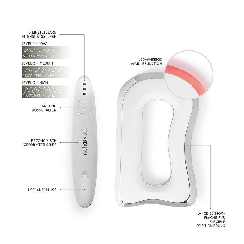 nah-vital EMS-Massagegriff - 3 Intensitätsstufen und Wärmefunktion