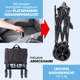 EASYmaxx Bollerwagen mit Dach - faltbar  - anthrazit/schwarz