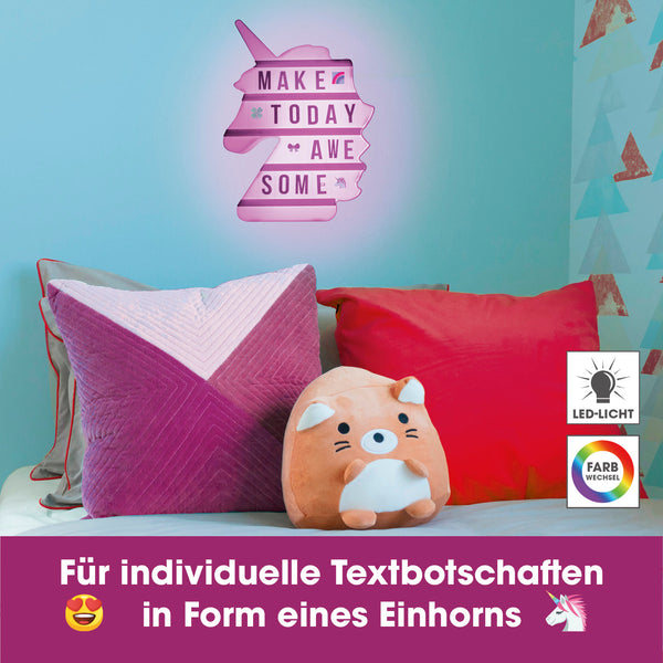 EASYmaxx LED-Leuchtkasten Einhorn - 173 Buchstaben & 150 Moodjis