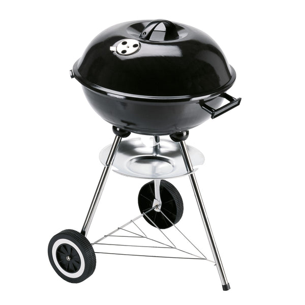GRILLCHEF Holzkohle-Kugelgrill 72,5 cm mit emaillierter Feuerschale, verchromtem Grillrost und Edelstahlgestell.