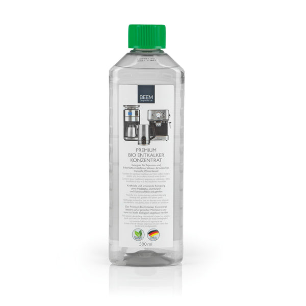 BEEM PREMIUM Bio Entkalker Konzentrat 0,5 l zur schonenden, umweltfreundlichen Entkalkung von Kaffeevollautomaten und Wasserkochern.