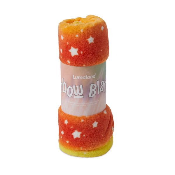 LUMALAND Kuscheldecke für Kinder - 75 x 100 cm - Orange Star