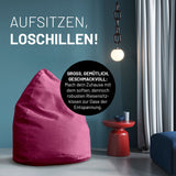 LUMALAND Luxury XL PLUS Sitzsack stylischer Beanbag - 220L Füllung mit extra starken Nähten - Pink