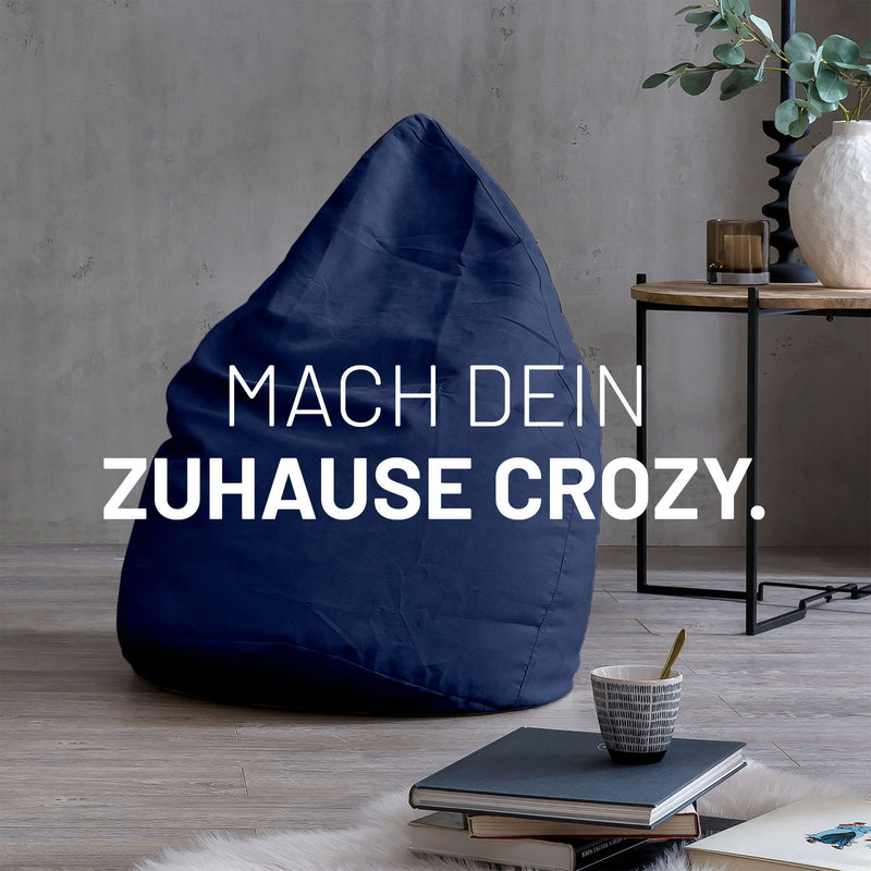 LUMALAND Luxury XL PLUS Sitzsack stylischer Beanbag - 220L Füllung mit extra starken Nähten - Dunkelblau