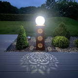 Hoberg LED-Dekosäule "Mandala" in Rost-Optik - 21 x 21 x 84 cm