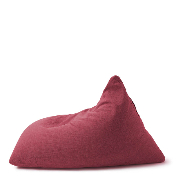 LUMALAND Sitzsack Interior Line in Rot, dreieckiger Komfort-Sitzsack mit 370l Füllung, 150x100x100 cm, Leinen-Optik, Indoor Sitzkissen