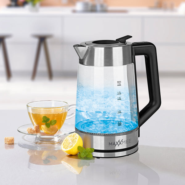 MAXXMEE Glas-Wasserkocher Smart Deckel - schwarz