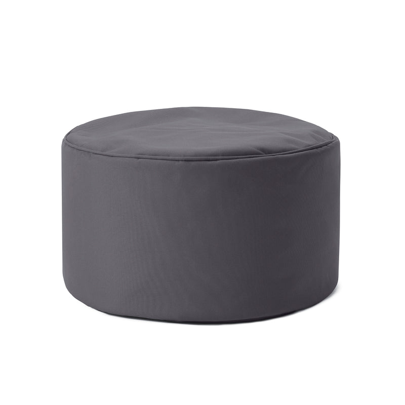 LUMALAND Indoor Outdoor Sitzhocker 25 x 45 cm - Wasserabweisend - Runder Sitzpouf, Sitzsack Hocker, Sitzkissen, Bean Bag Pouf - Anthrazit