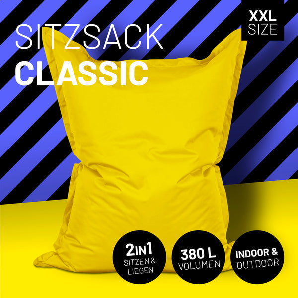 LUMALAND Sitzsack Classic XXL (380 L) - In- & outdoor - Gelb