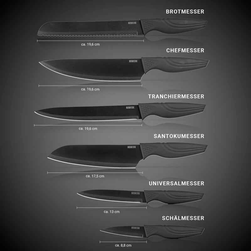 N8WERK Messerset & Messerblock in der Midnight Edition - 7-teilig