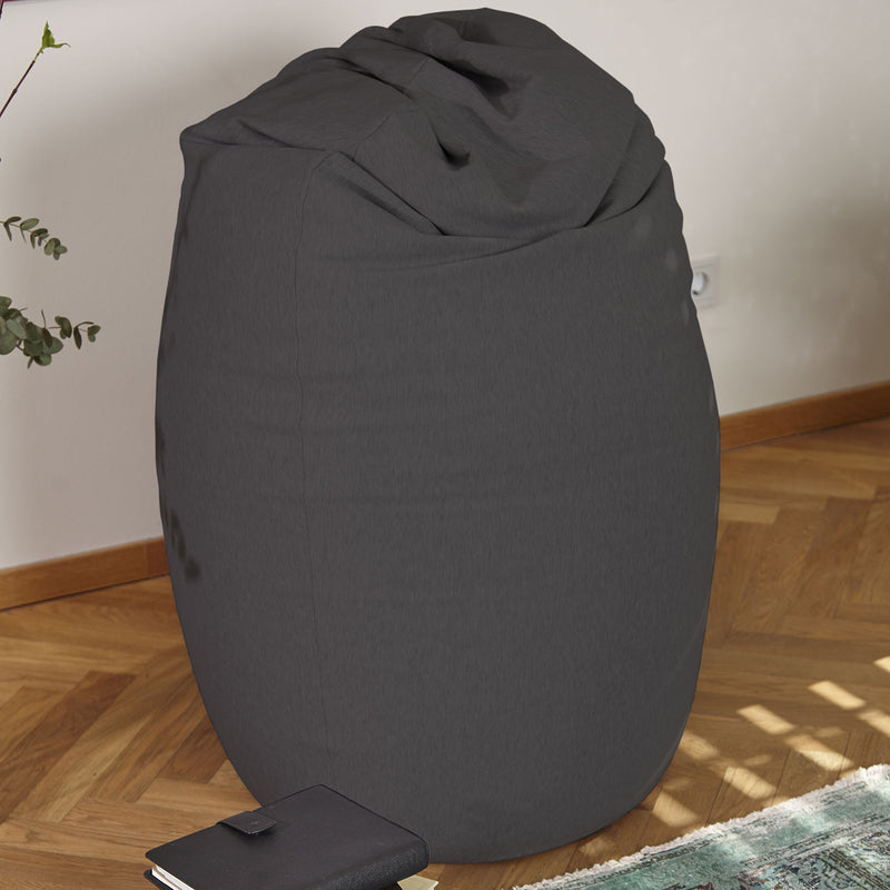 LUMALAND Flexi Comfort Sitzsack - Premium Bean Bag Sitzkissen - Big 155 x 100 cm - Dunkelgrau