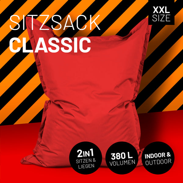 LUMALAND Sitzsack Classic XXL (380 L) - In- & outdoor - Rot