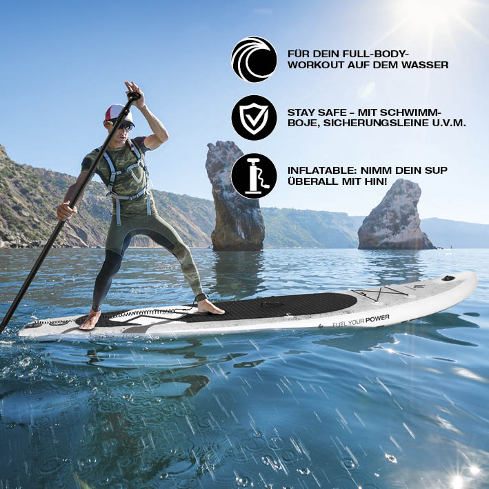 FitEngine Trip SUP-Board Set (Allrounder) - 10'8'' Beton