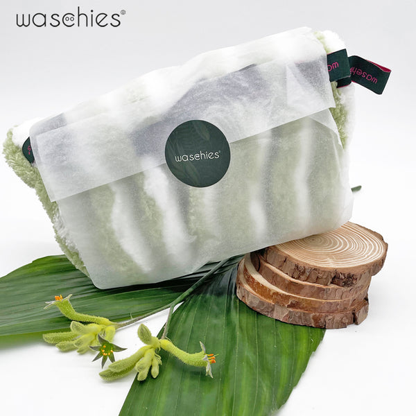 waschies Abschmink- & Waschpads 7er-Set - Nature Edition - hellgrün/weiß