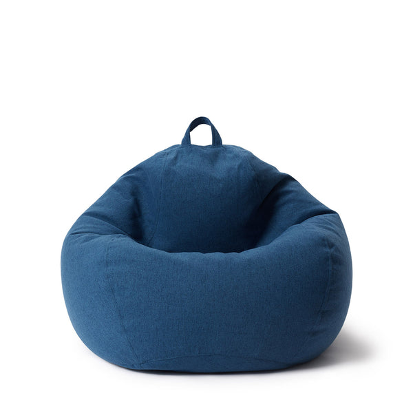 LUMALAND Comfort Line Sitzsack L Dunkelblau 80x90x50 cm mit EPS Perlen Füllung, ergonomisch und waschbar für drinnen.