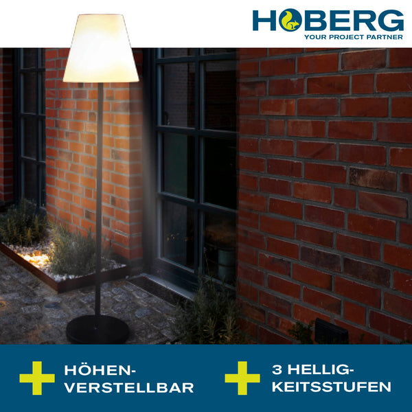 Hoberg Solar-Stehlampe - 3-fach höhenverstellbar - 3 Helligkeitsstufen