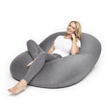 LUMALAND Flexi Comfort Sitzsack - Premium Bean Bag Sitzkissen - Big 155 x 100 cm - Dunkelgrau