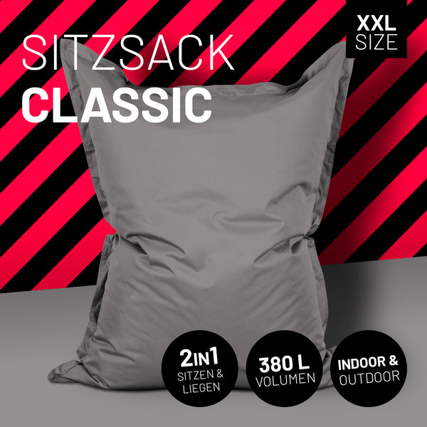LUMALAND Sitzsack Classic XXL (380 L) - In- & outdoor - Grau