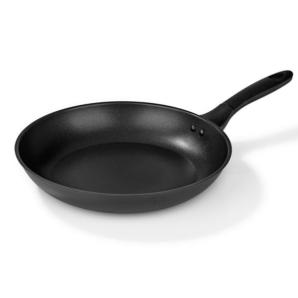 Bratoni Aluminium-Pfanne geschmiedet - 28 cm - schwarz, robust, kratzunempfindlich, mit Cool-Touch-Griff, für alle Herdarten geeignet.