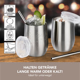 GOURMETmaxx Getränkebecher inkl. Trinkhalm - 2er-Set