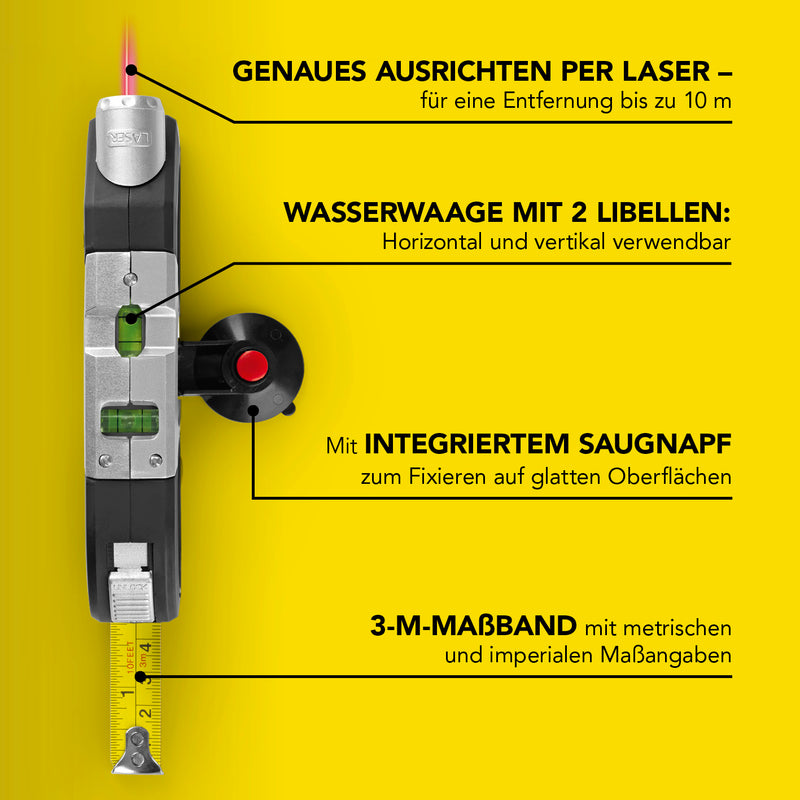 MAXXMEE Laser-Waage - Ausrichten per Laser für eine Entfernung bis zu 10 m