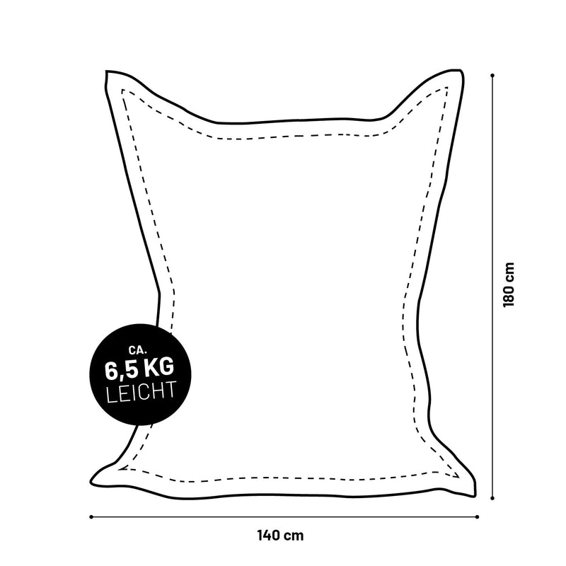 LUMALAND XXL Microvelours Sitzsack - 380L - 140 x 180 cm - Indoor - Schwarz