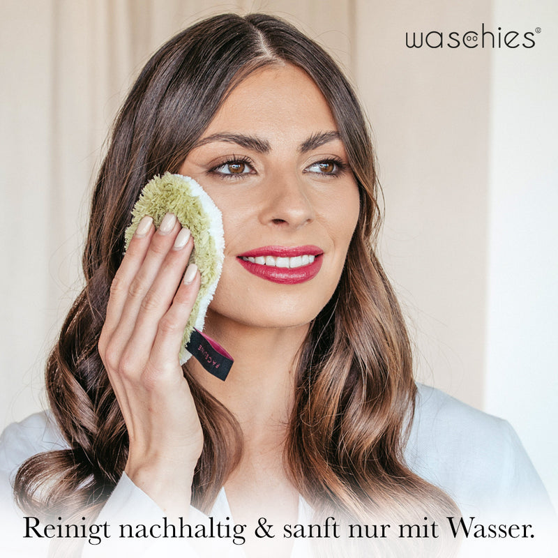 waschies Abschmink- & Waschpads 7er-Set - Nature Edition - hellgrün/weiß