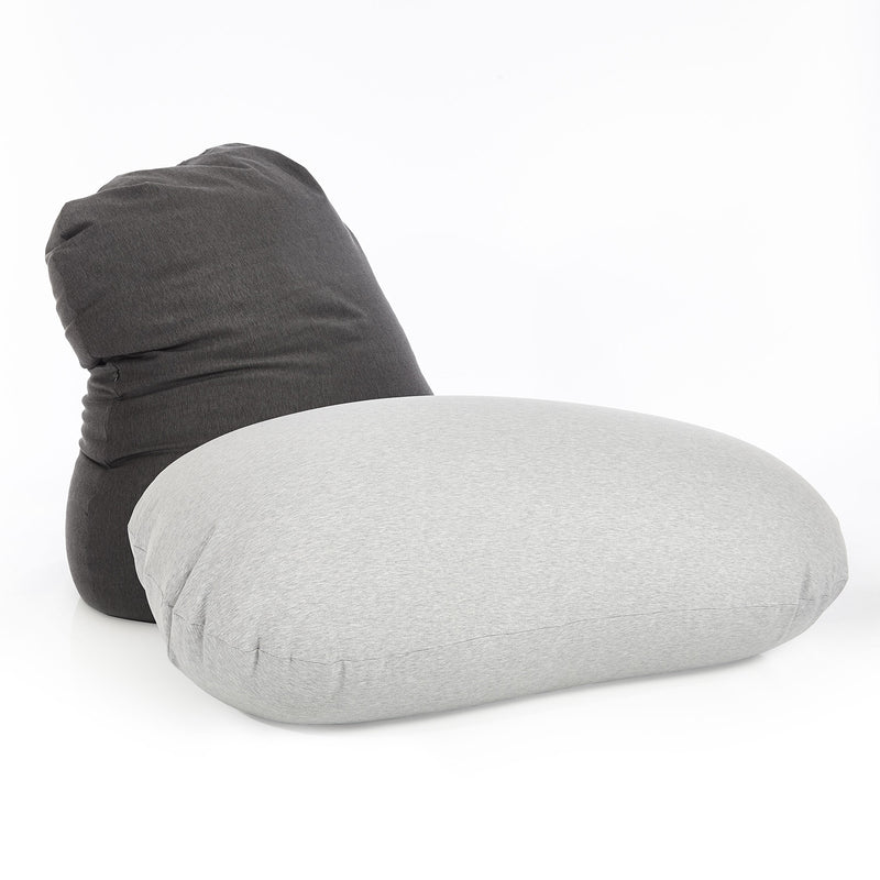 LUMALAND Flexi Comfort Sitzsack - Premium Bean Bag Sitzkissen Medium - 142 x 84 cm - Hellgrau