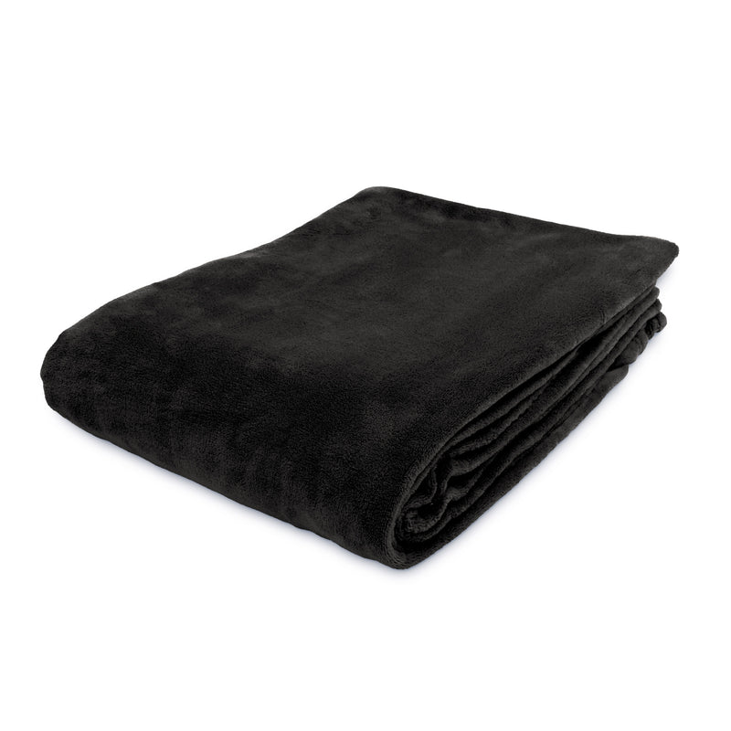 LUMALAND Wohndecke Kuscheldecke aus weichem Coral Fleece - 220 x 240 cm - schwarz