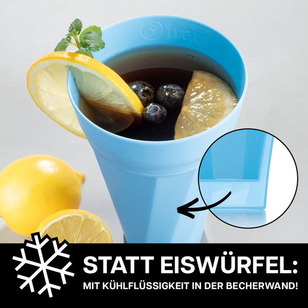 frats Trinkbecher 300ml - Selbstkühlend - 3er-Set - Blau