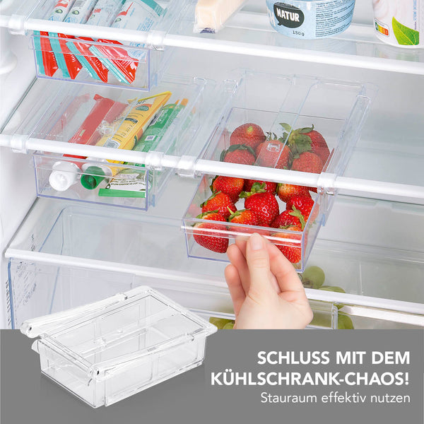 GOURMETmaxx Klemm-Schublade für Kühlschrank 3er-Set - transparent