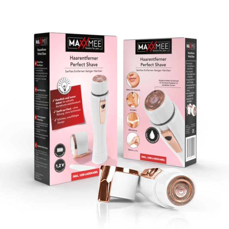 MAXXMEE Haarentferner Perfect Shave inkl. USB-Kabel - weiß/rosegold