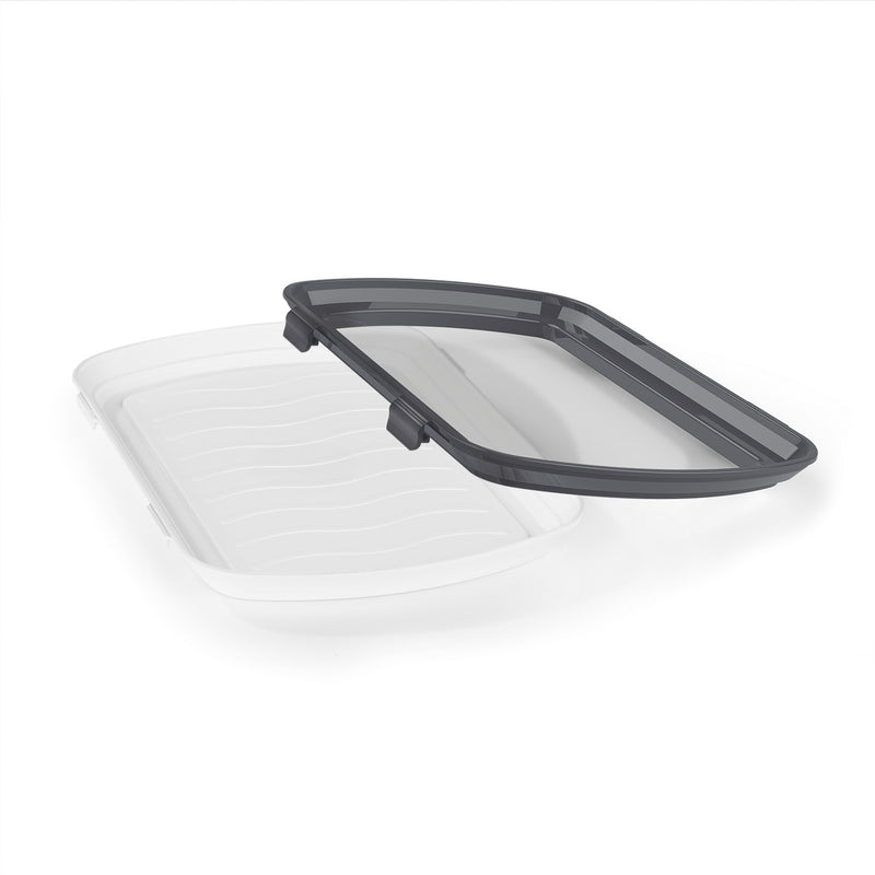 MAXXMEE Frischhalteplatten mit flexiblem Deckel - 8-tlg. - grau/weiß