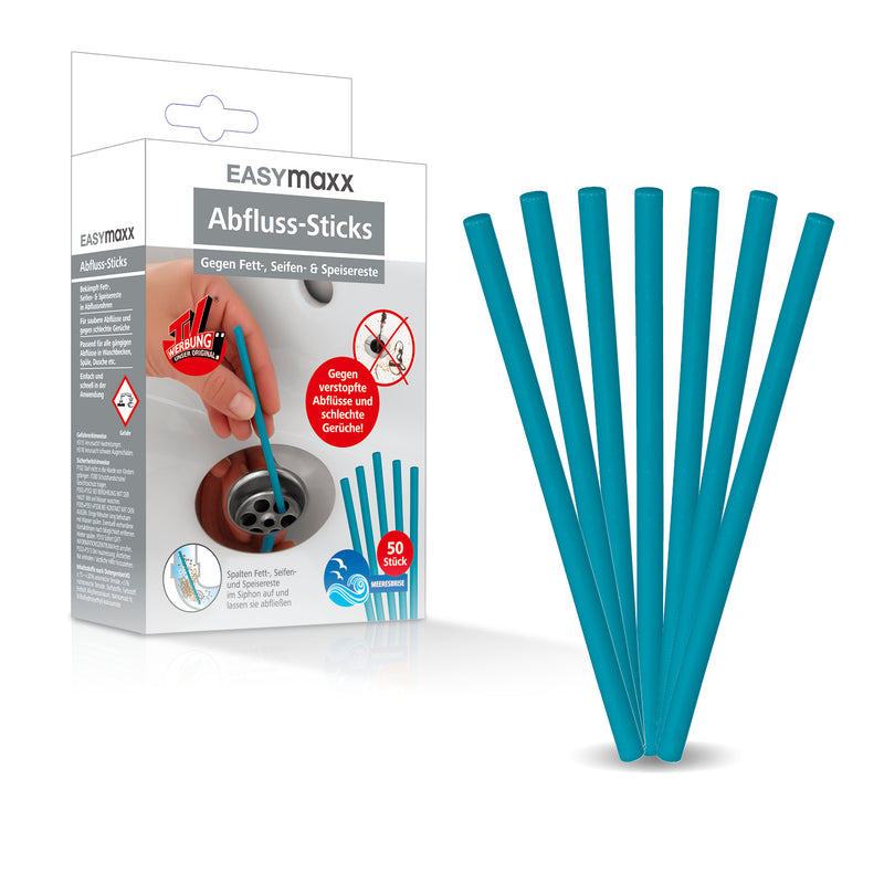 EASYmaxx Abflussreiniger-Stick Meeresbrise - 50er-Set