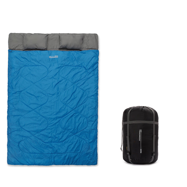 Where Tomorrow Doppelschlafsack mit Tragetasche - 2-Personen Schlafsack - 190 x 150 cm - Royalblau