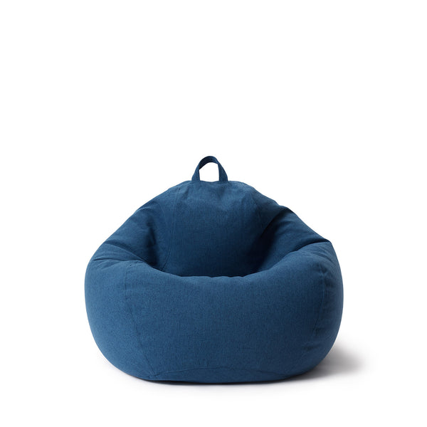 LUMALAND Comfort Line Sitzsack M in Dunkelblau, 70x80x50 cm, Bodenkissen mit 120 L EPS-Perlenfüllung, waschbar und formanpassend.